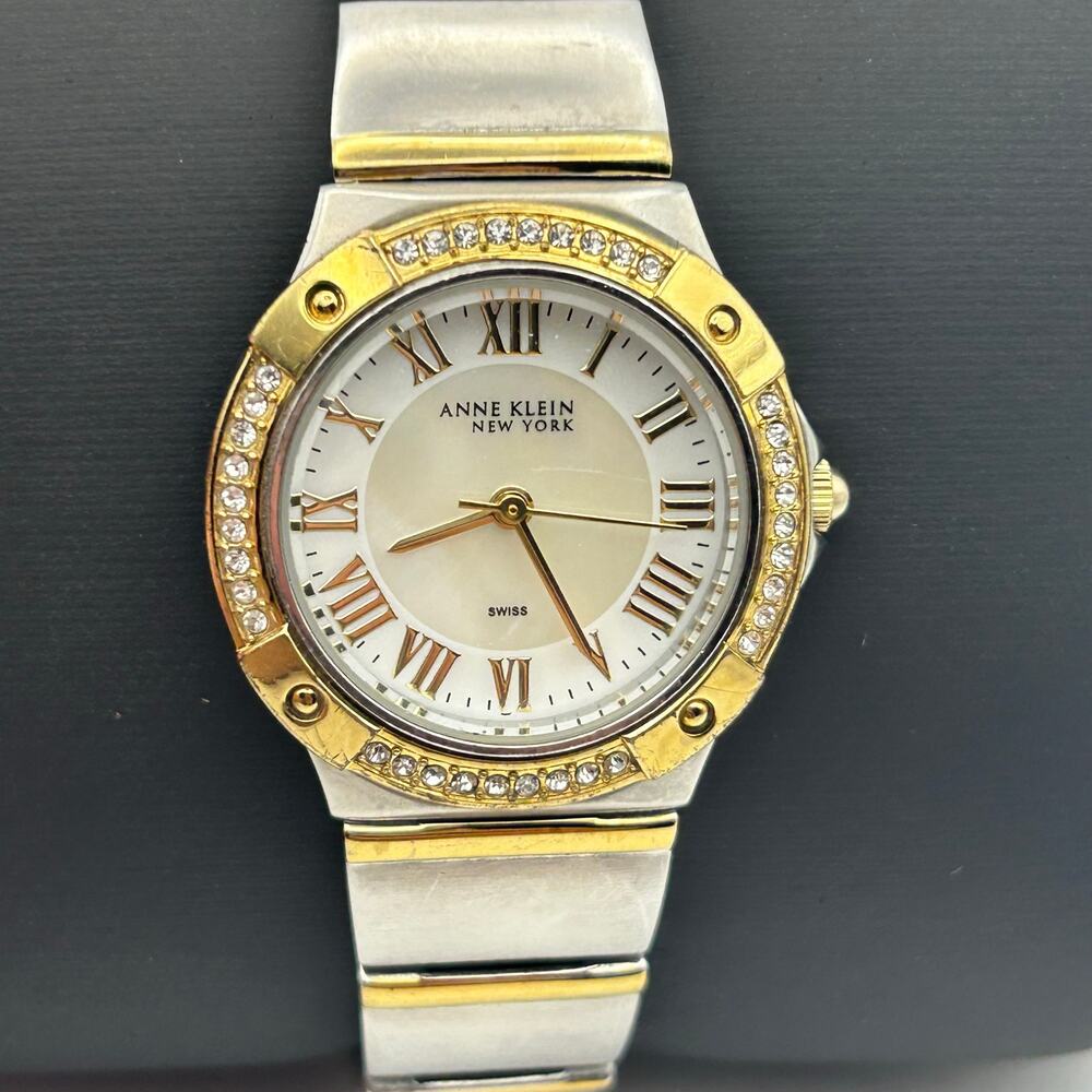 Anne Klein New York Two-tone Crystal Bezel Swiss Women’s Watch Working